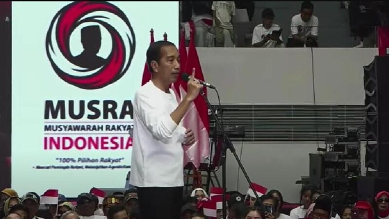 Foto : Presiden Jokowi berpidato di Puncak Musra (hasil tangkapan layar)